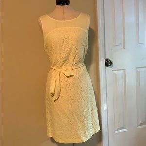 pale yellow lace dress